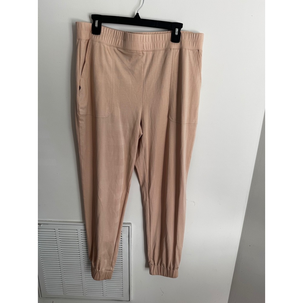 Haven Well Within Soft Cotton Joggers Women Pink size XL‎ Elastic Waist Pockets